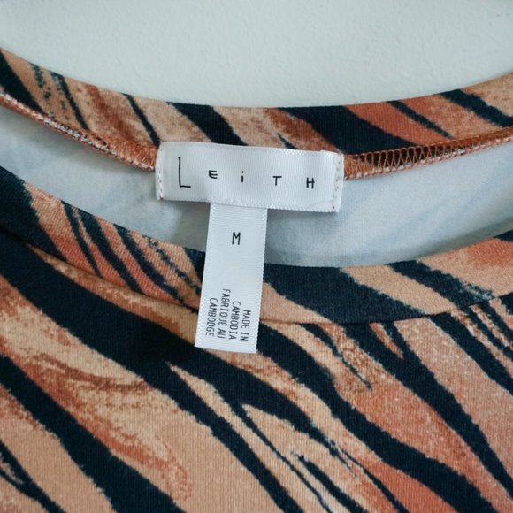 NEW Leith Long Sleeve Minidress - Tiger Print Sz M - Picture 5 of 9